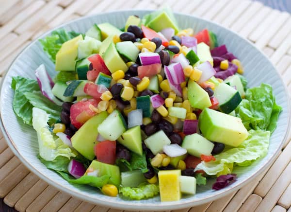 Healthy Black Bean, Corn and Avocado Salad